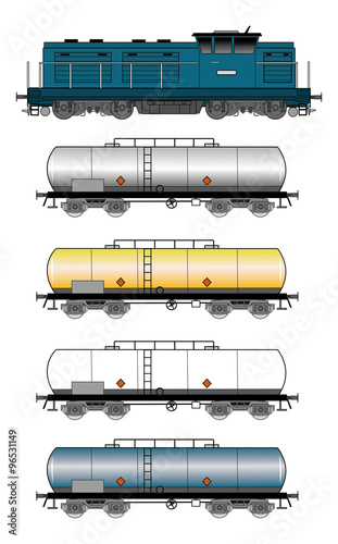 Set of tank train illustration