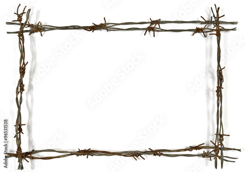 frame made of barbed wire