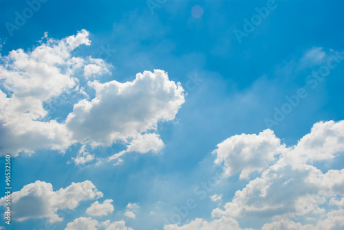 Blue sky with white cloud background