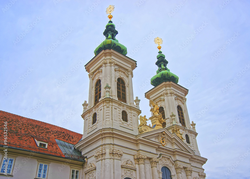 Fragment of Church of Our Lady of Succor in Graz in Austria in J