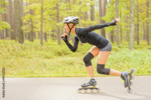 Roller skater in action 