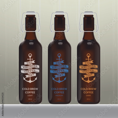Cold brew coffee bottle set