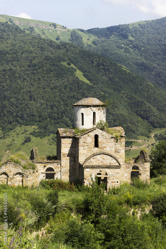 Old orthodox church in the Caucasus Mountains
