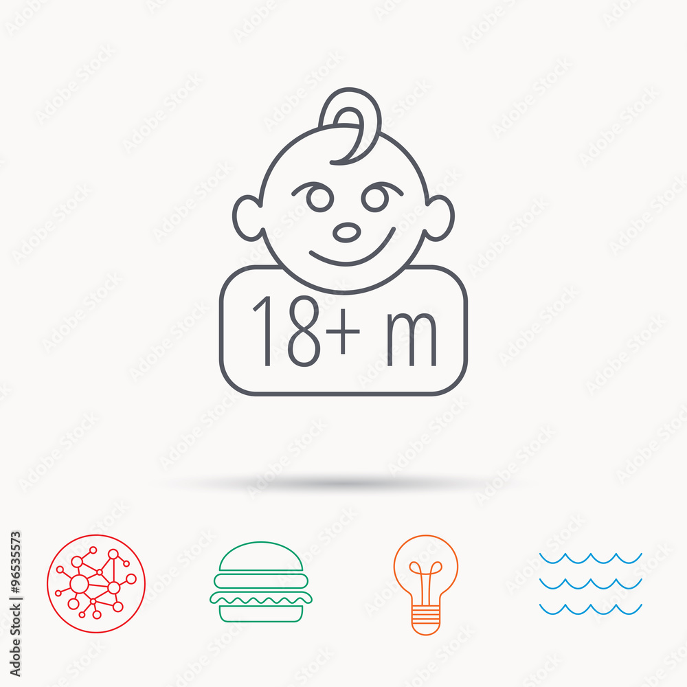 Baby face icon. Newborn child sign. Baby face icon. Newborn child sign.