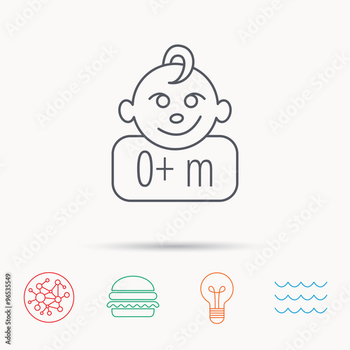 Baby face icon. Newborn child sign. photo
