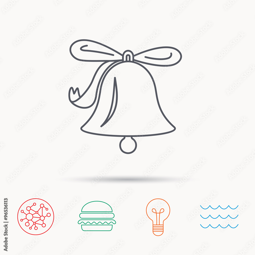 Ringing bell icon. Sound handbell sign. Ringing bell icon. Sound handbell sign.