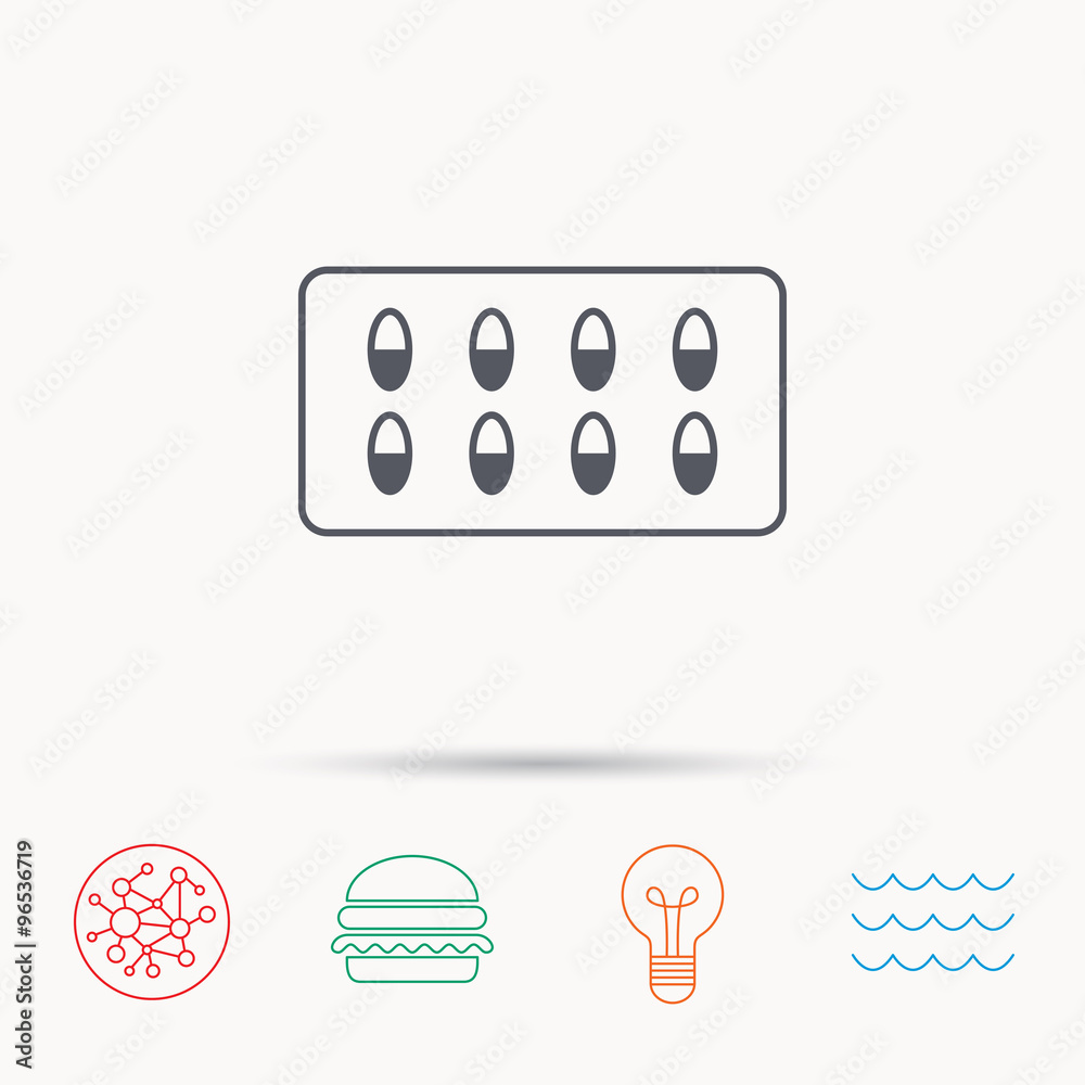 Medical capsules icon. Medicine drugs sign. Medical capsules icon. Medicine drugs sign.