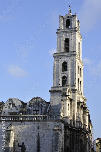 Center of the old Havana city in Cuba, view at the architectural monuments. 