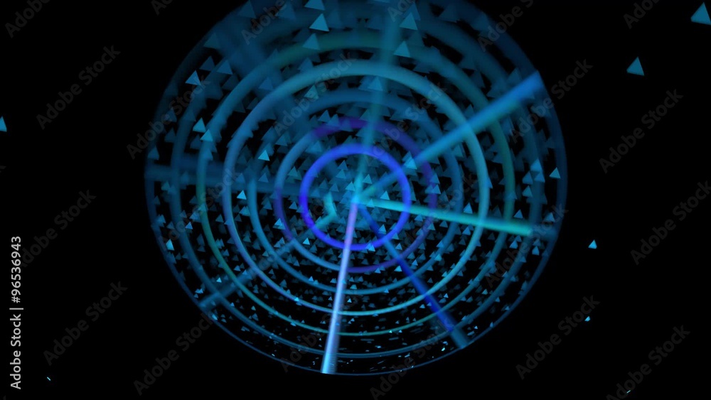Blaue rotierende Ringe und Dreiecke, Blaue rotierende Ringe und Dreiecke,