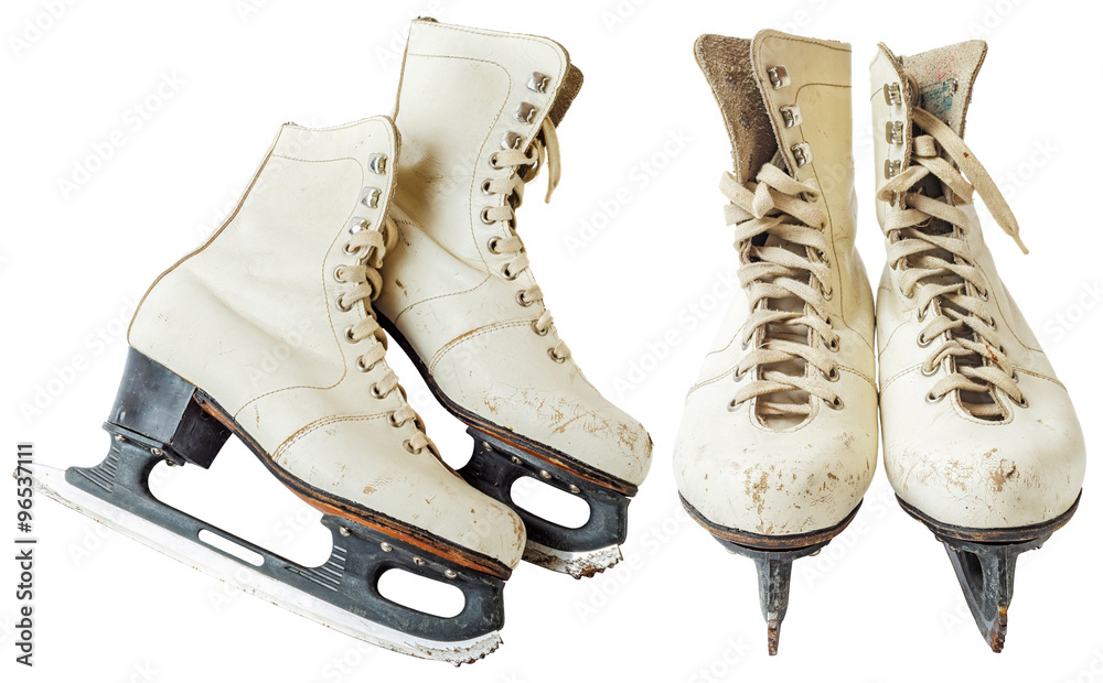 Vintage white ice skates Stock Photo Adobe Stock