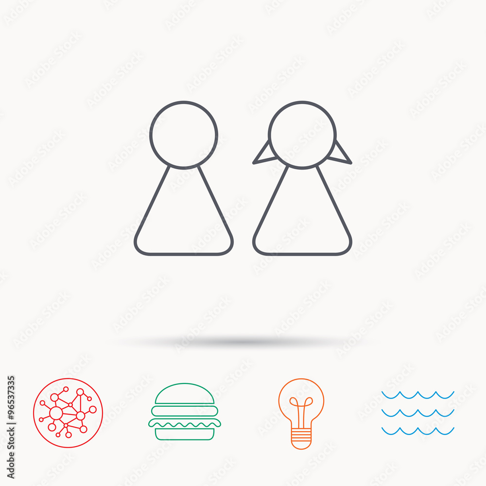 Obraz premium Young couple icon. Male and female sign.