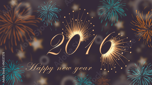 Silvester 2016 Happy new year - bunt