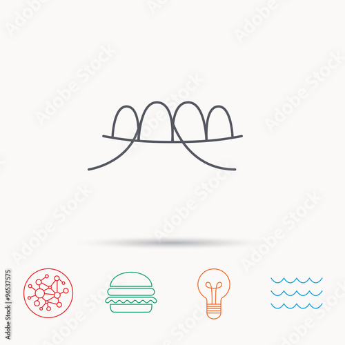 Dental floss icon. Teeth cleaning sign.