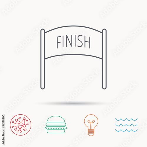 Finish banner icon. Marathon checkpoint sign.