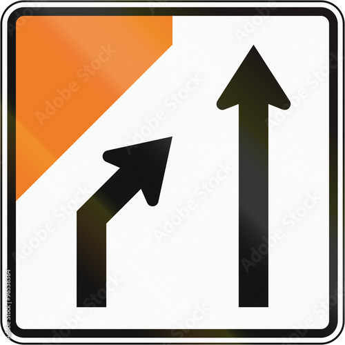 Wallpaper Mural New Zealand road sign - Left lane closed ahead Torontodigital.ca