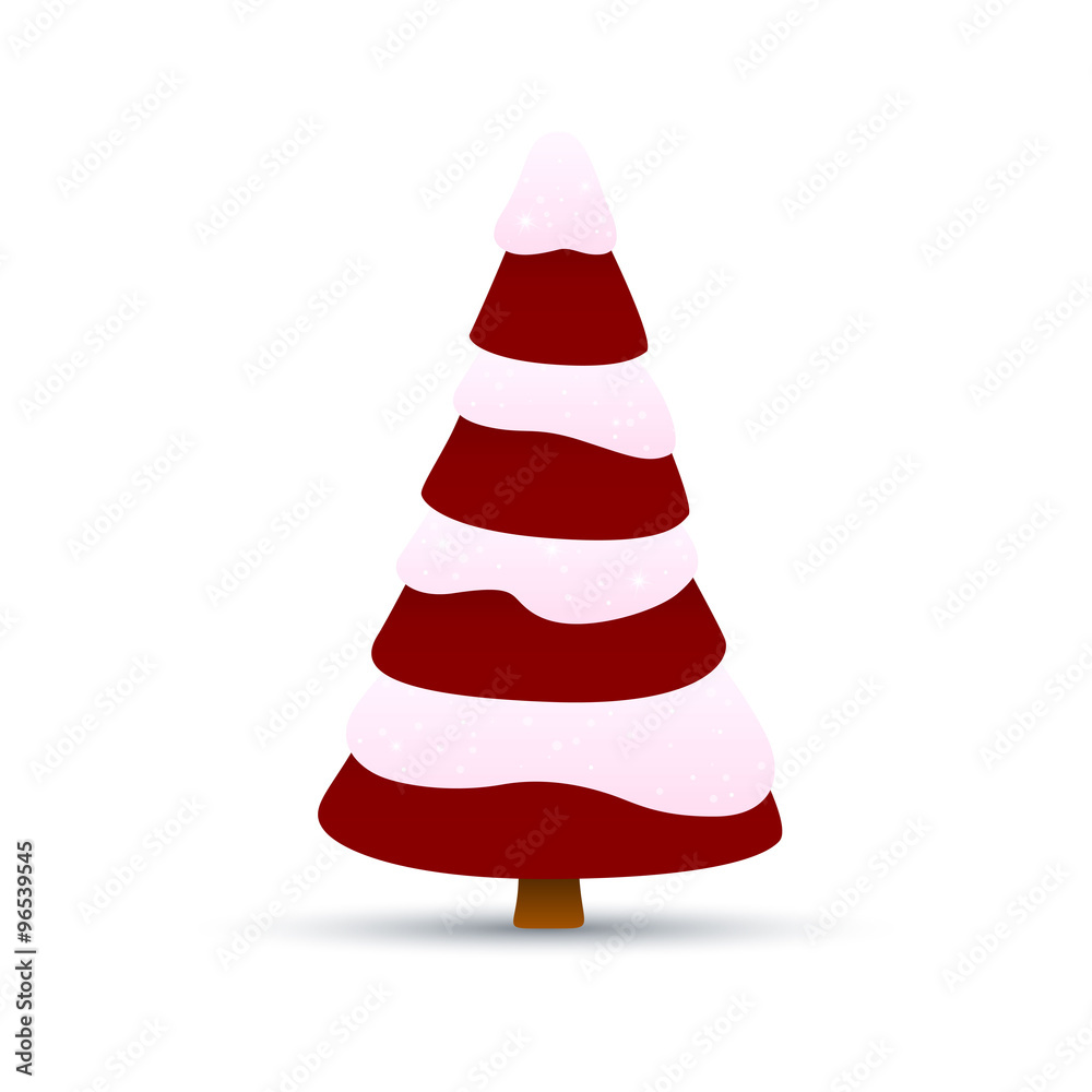 Vector Illustration of a Decorative Red Christmas Tree Vector Illustration of a Decorative Red Christmas Tree