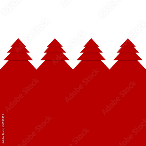 Vector Illustration of a Christmas Design with Trees