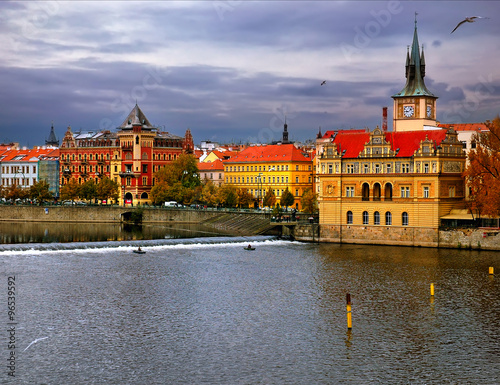 Wallpaper Mural The beautiful architecture of the old city in Prague. Old town on the river Valtava Torontodigital.ca