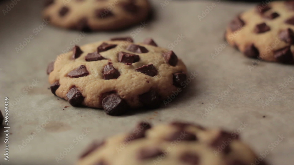 Chocolate chip cookies after baking Chocolate chip cookies after baking