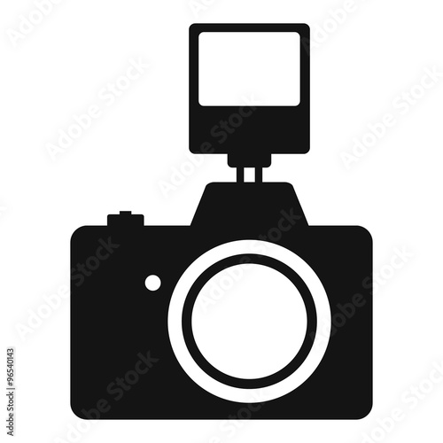 Camera with flash simple icon