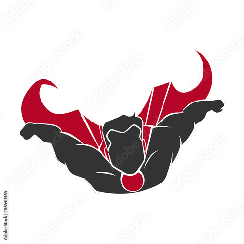 Superhero flies forward