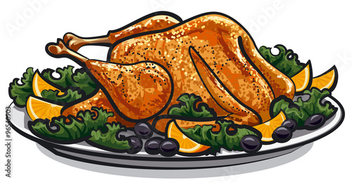 illustration of baked turkey