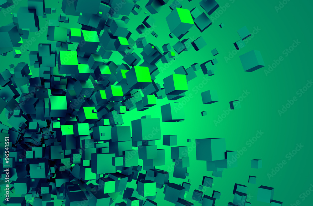 Abstract 3D Rendering of Chaotic Cubes. Abstract 3D Rendering of Chaotic Cubes.