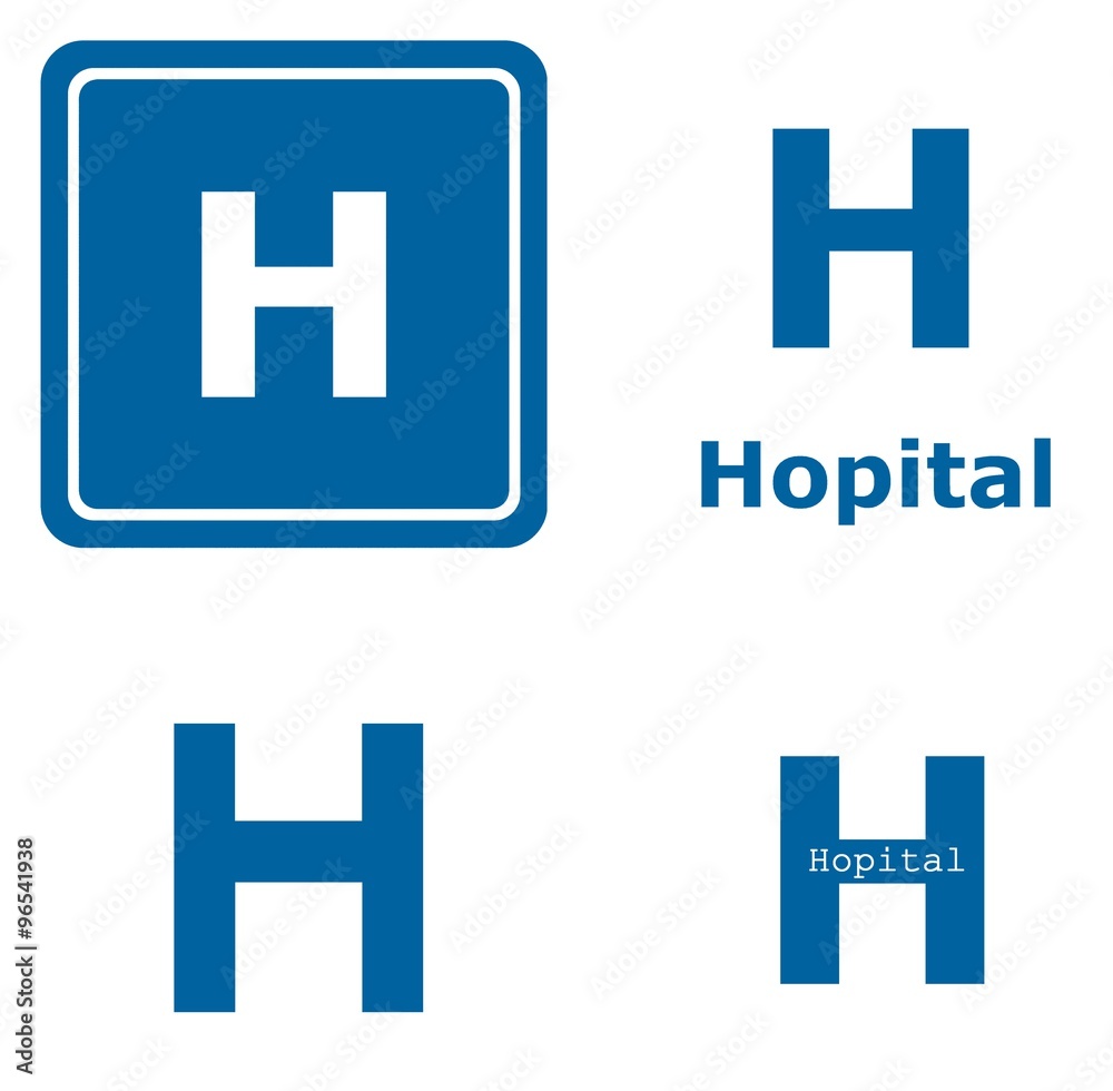 Obraz premium Hôpital en 4 icônes