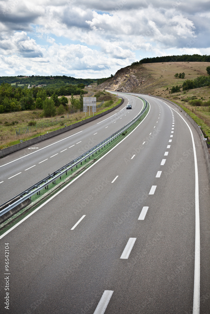 Fototapeta premium Highway through France at summer time