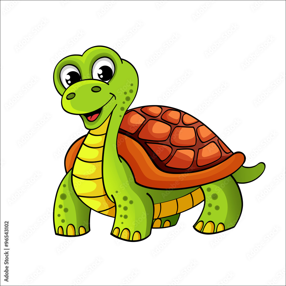 Obraz premium Funny cartoon turtle