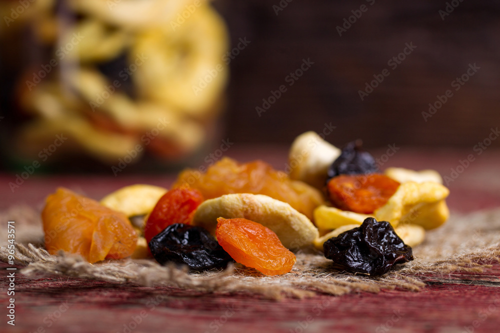 Dried fruits on a table