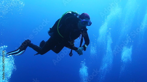 Wallpaper Mural Diver swimming over Coral Reef 
 Torontodigital.ca