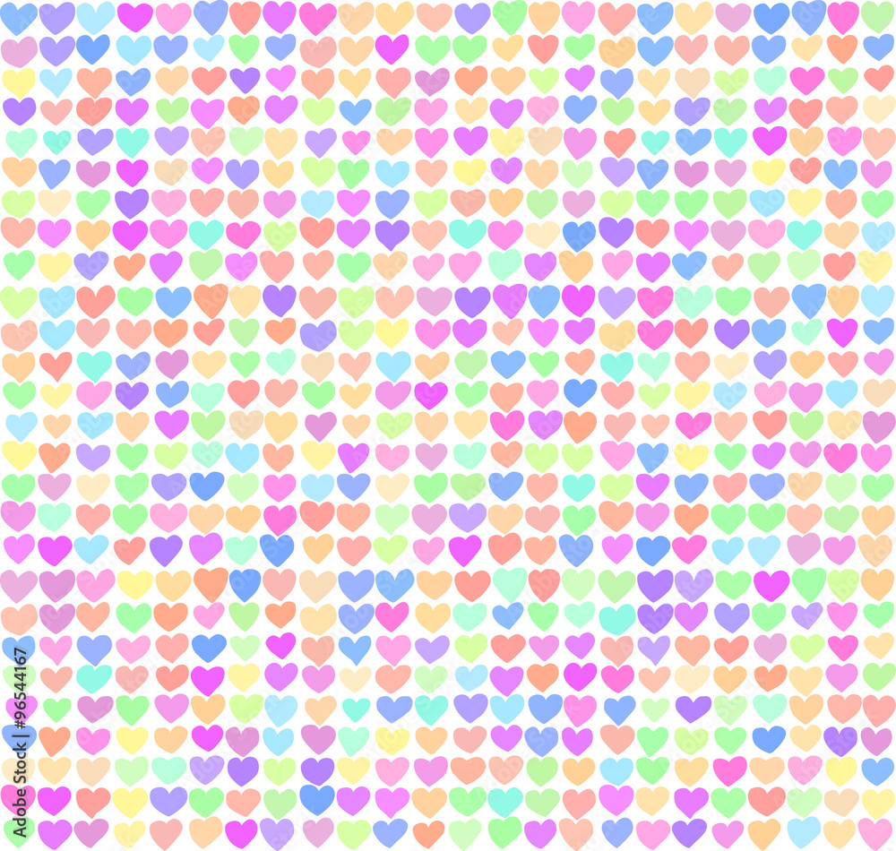 Seamless pattern of hearts. Little hearts are a nice gentle colors. Can be used for gift wrapping paper, the background of Valentine's day, birthday, mother's day and so on.