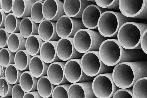 Many reinforced concrete pipes