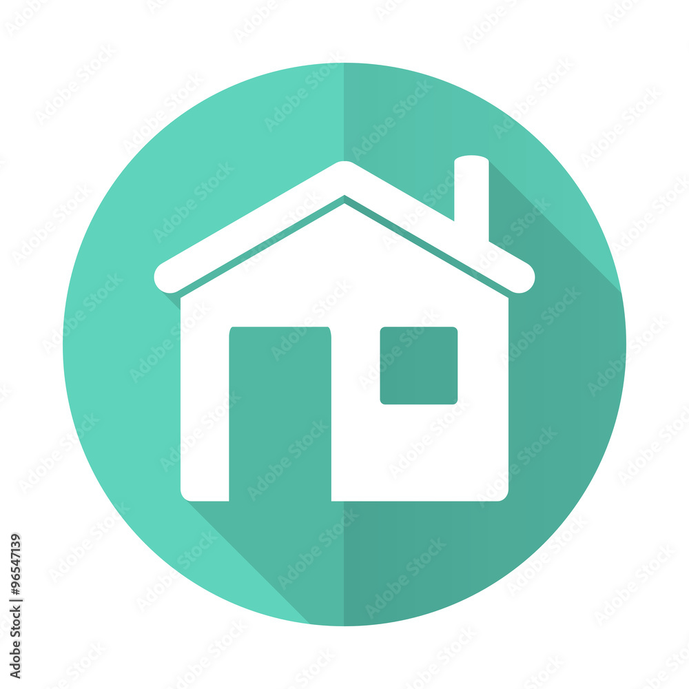 house blue flat desgn circle icon with long shadow on white background house blue flat desgn circle icon with long shadow on white background