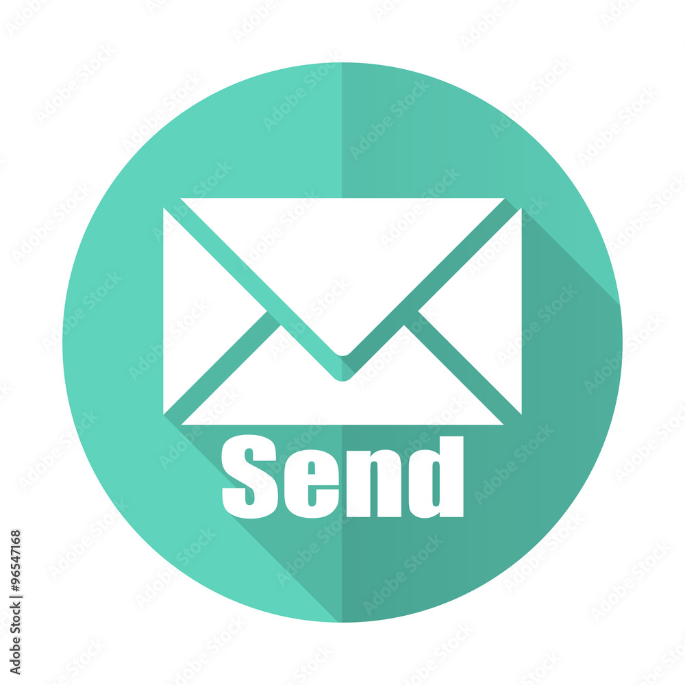 send blue flat desgn circle icon with long shadow on white background send blue flat desgn circle icon with long shadow on white background