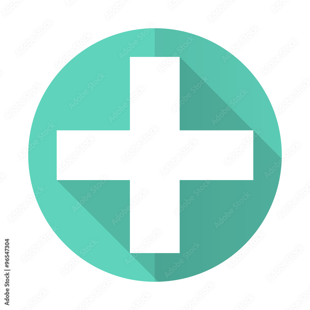 Obraz premium plus blue flat desgn circle icon with long shadow on white background