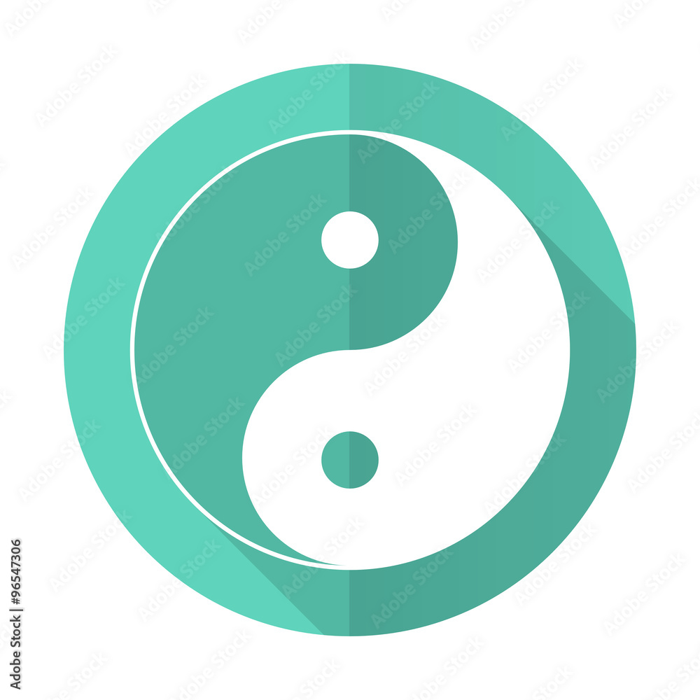 ying yang blue flat desgn circle icon with long shadow on white background ying yang blue flat desgn circle icon with long shadow on white background