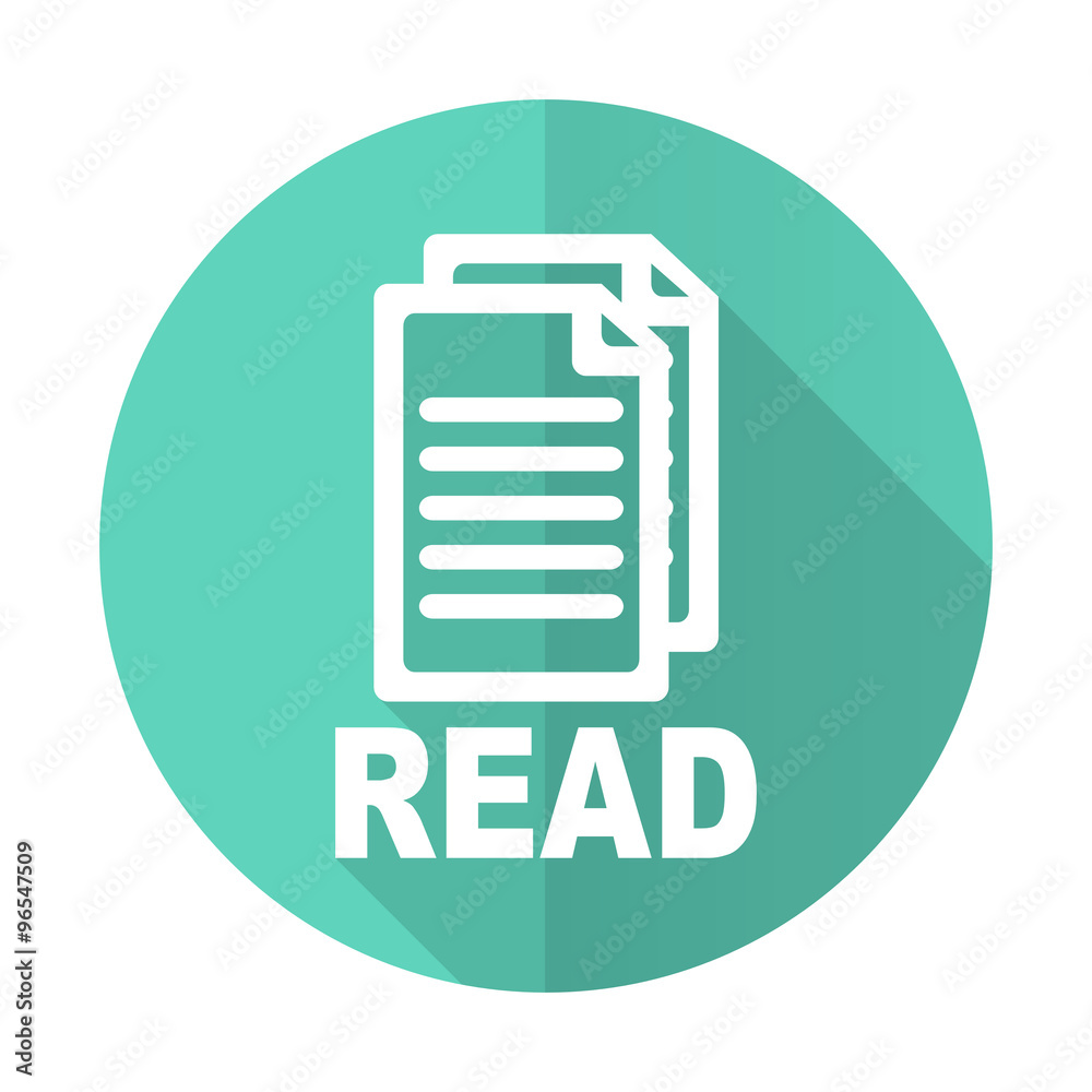 read blue flat desgn circle icon with long shadow on white background read blue flat desgn circle icon with long shadow on white background