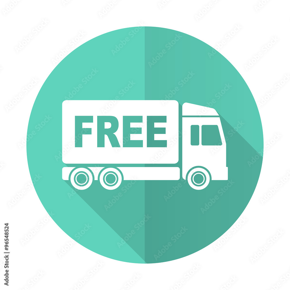 free delivery blue flat desgn circle icon with long shadow on white background free delivery blue flat desgn circle icon with long shadow on white background
