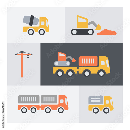 Set of building elements icons. Flat, minimal and modern design.