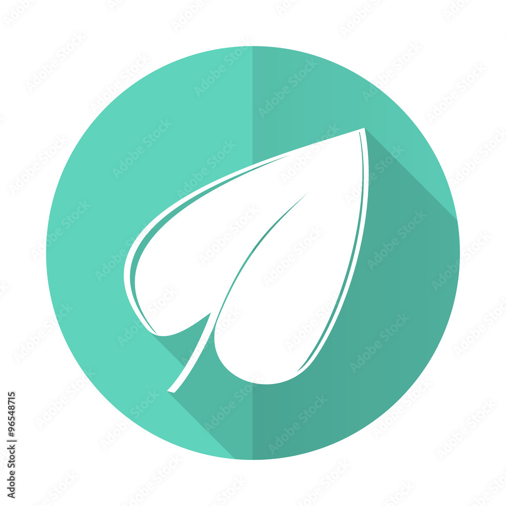 leaf blue flat desgn circle icon with long shadow on white background leaf blue flat desgn circle icon with long shadow on white background