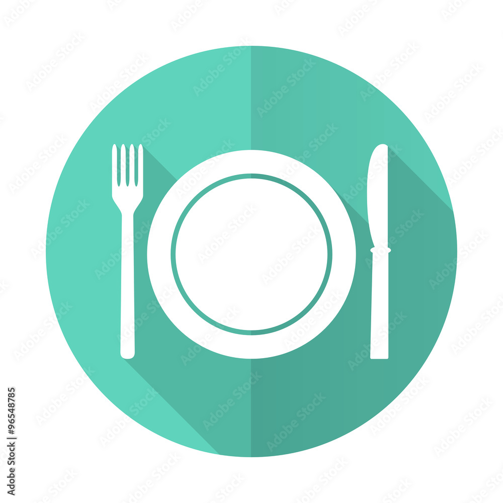 restaurant blue flat desgn circle icon with long shadow on white background restaurant blue flat desgn circle icon with long shadow on white background