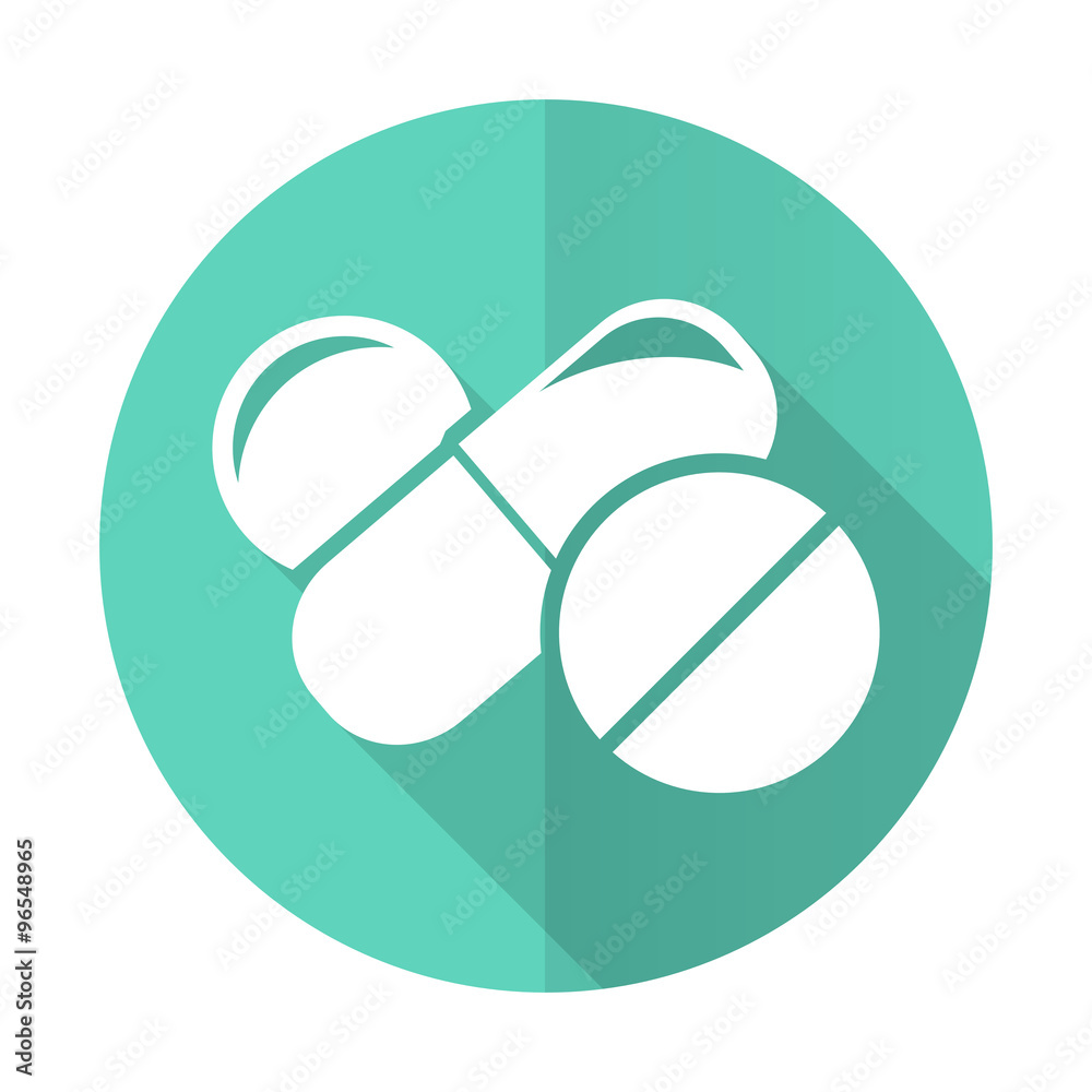 medicine blue flat desgn circle icon with long shadow on white background medicine blue flat desgn circle icon with long shadow on white background