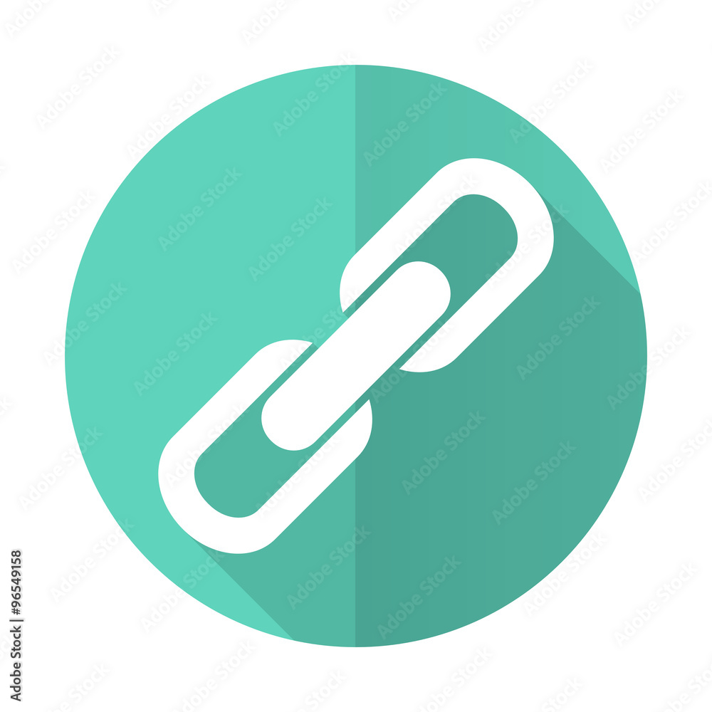 link blue flat desgn circle icon with long shadow on white background link blue flat desgn circle icon with long shadow on white background
