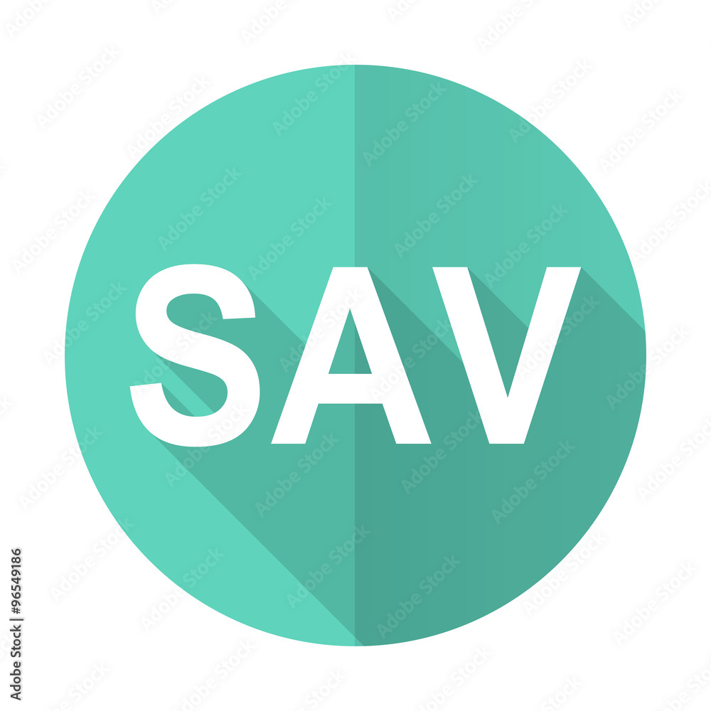 sav blue flat desgn circle icon with long shadow on white background sav blue flat desgn circle icon with long shadow on white background