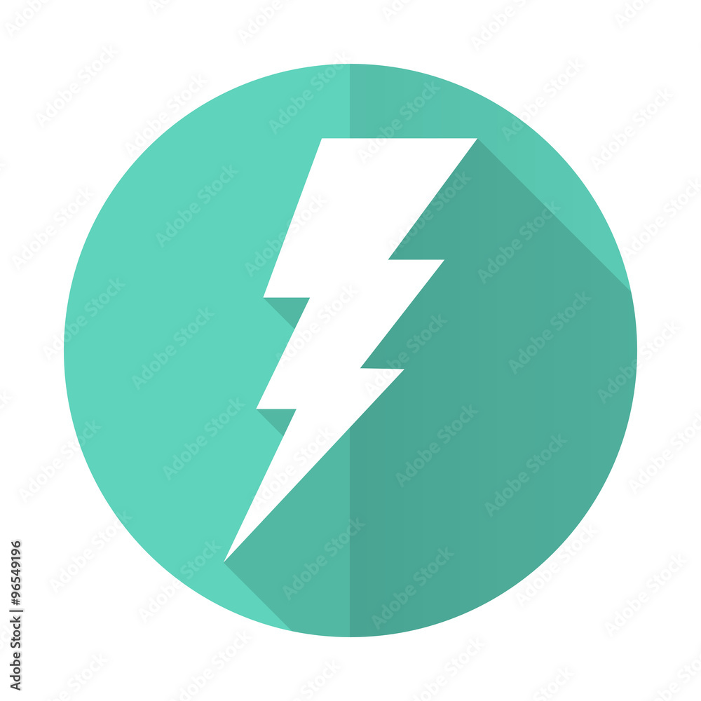 bolt blue flat desgn circle icon with long shadow on white background bolt blue flat desgn circle icon with long shadow on white background