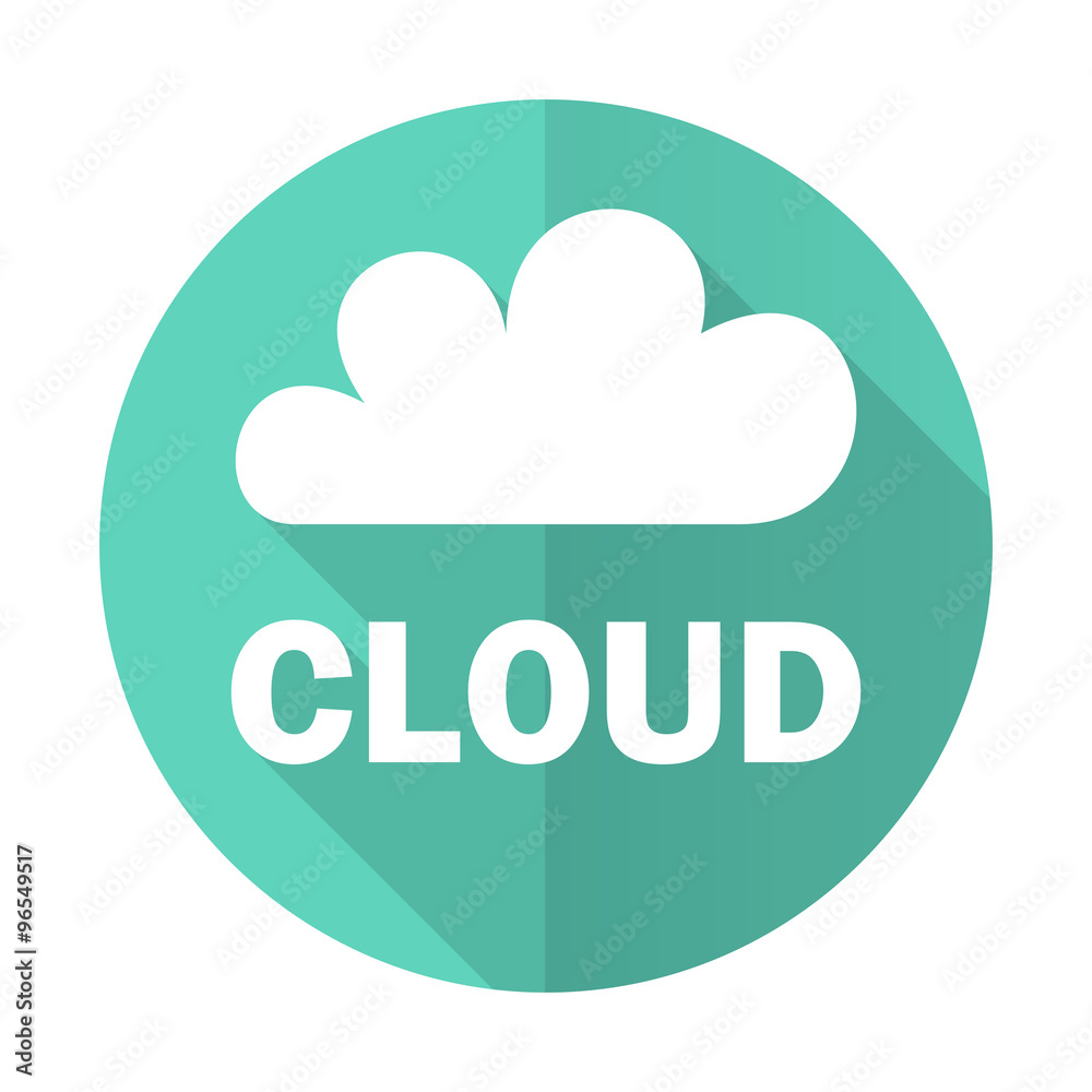 cloud blue flat desgn circle icon with long shadow on white background cloud blue flat desgn circle icon with long shadow on white background