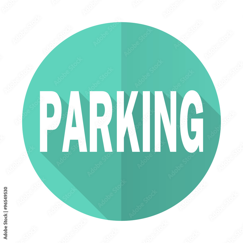 parking blue flat desgn circle icon with long shadow on white background parking blue flat desgn circle icon with long shadow on white background