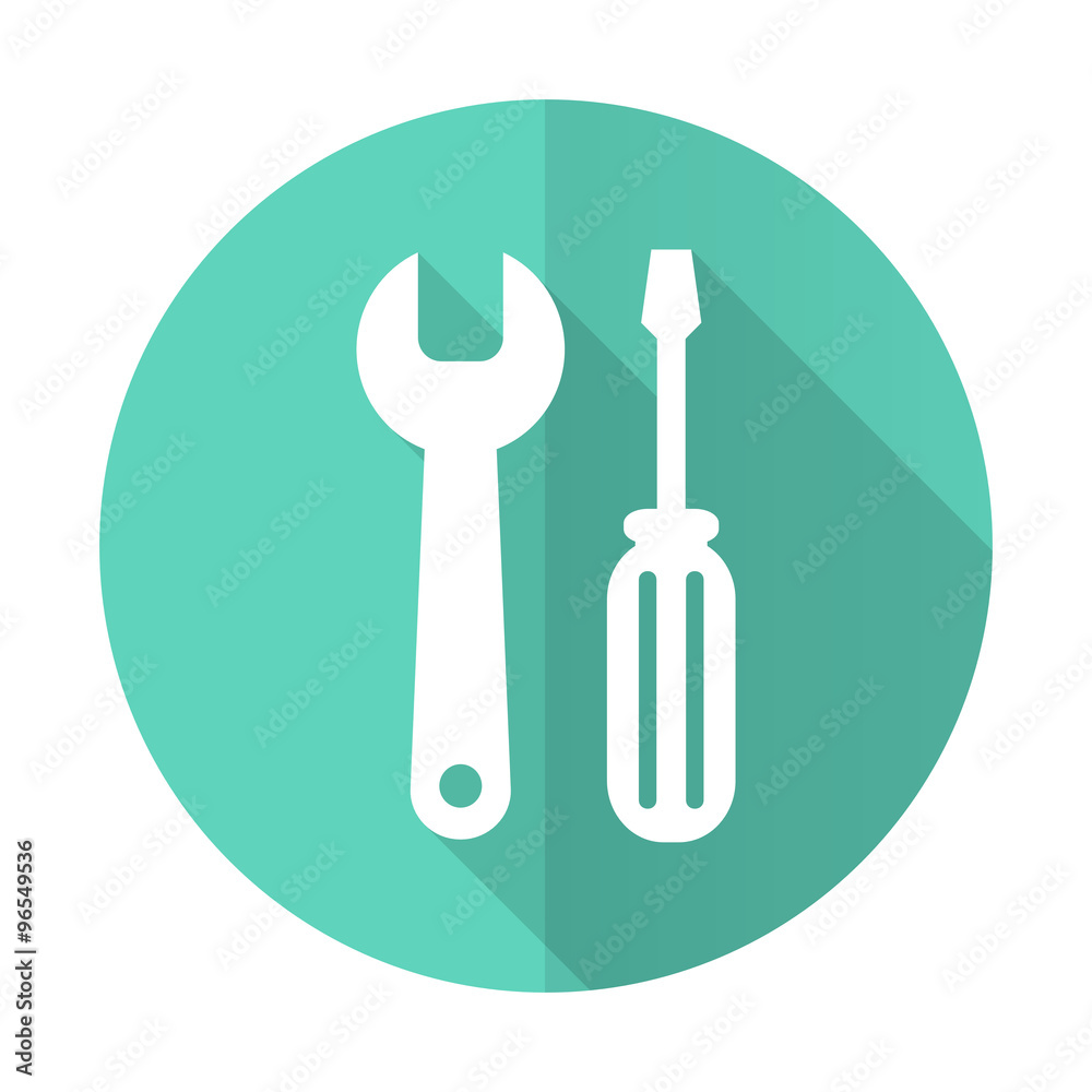 tool blue flat desgn circle icon with long shadow on white background tool blue flat desgn circle icon with long shadow on white background